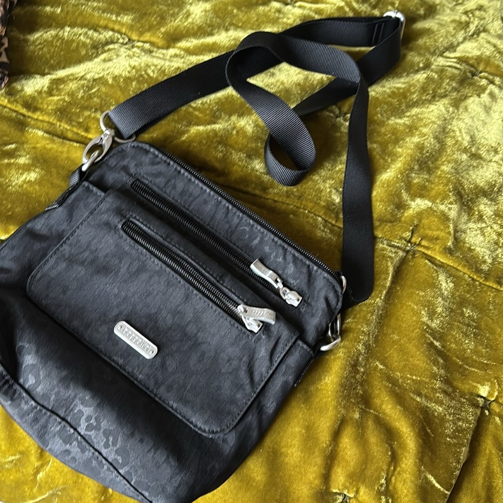 Baggallini black chettah print crossbody purse bag vlv pinup rockabilly punk - Picture 7 of 12
